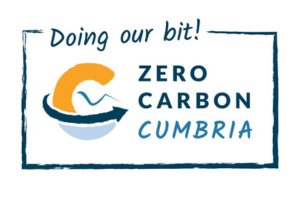 The Zero Carbon Cumbria Logo in blue text