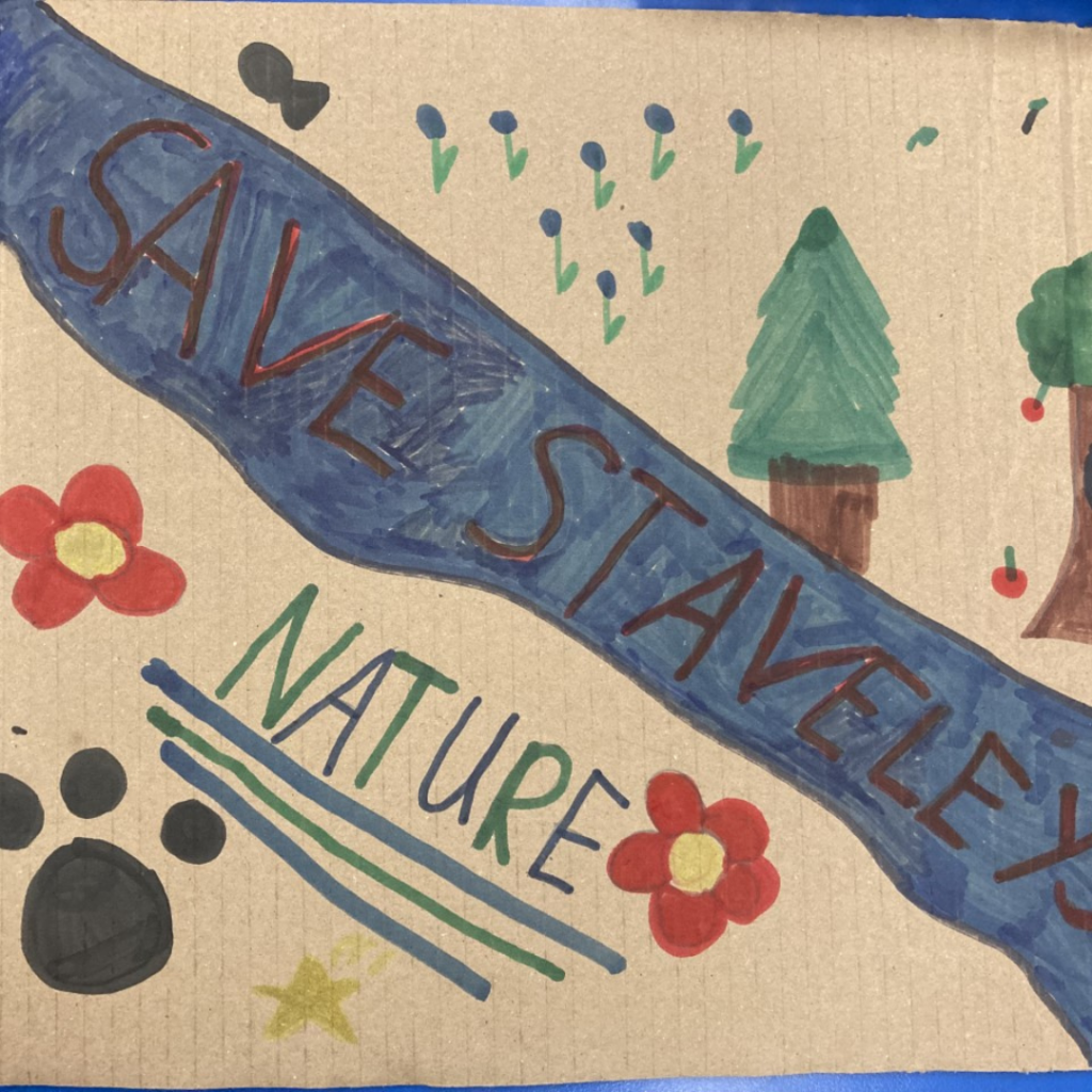 A hand-drawn poster created by Staveley schoolchildren as part of the Green PLACE Project.